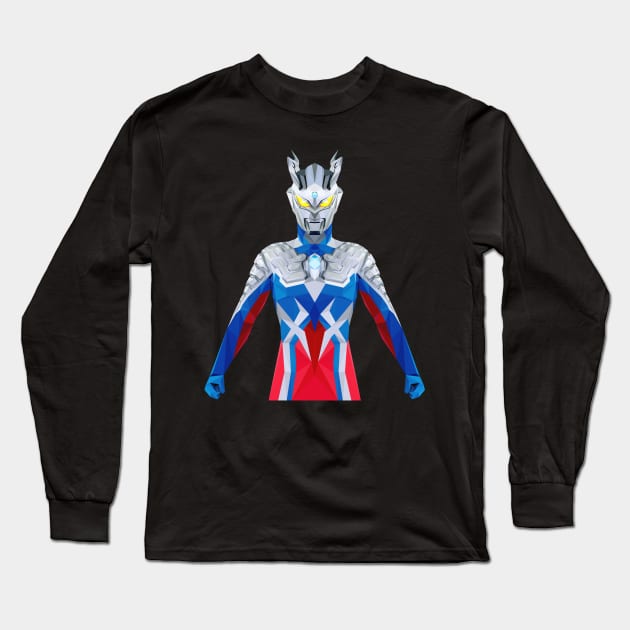 Ultraman Zero (Low Poly Style) Long Sleeve T-Shirt by The Toku Verse